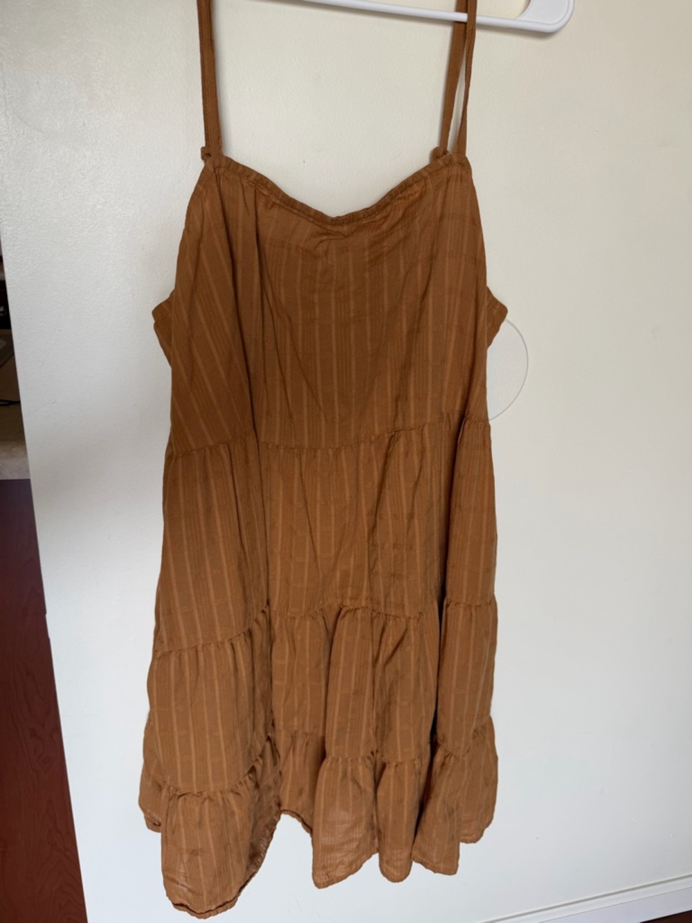 Old Navy Rust Brown Tiered Spaghetti-Strap Dress